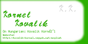 kornel kovalik business card